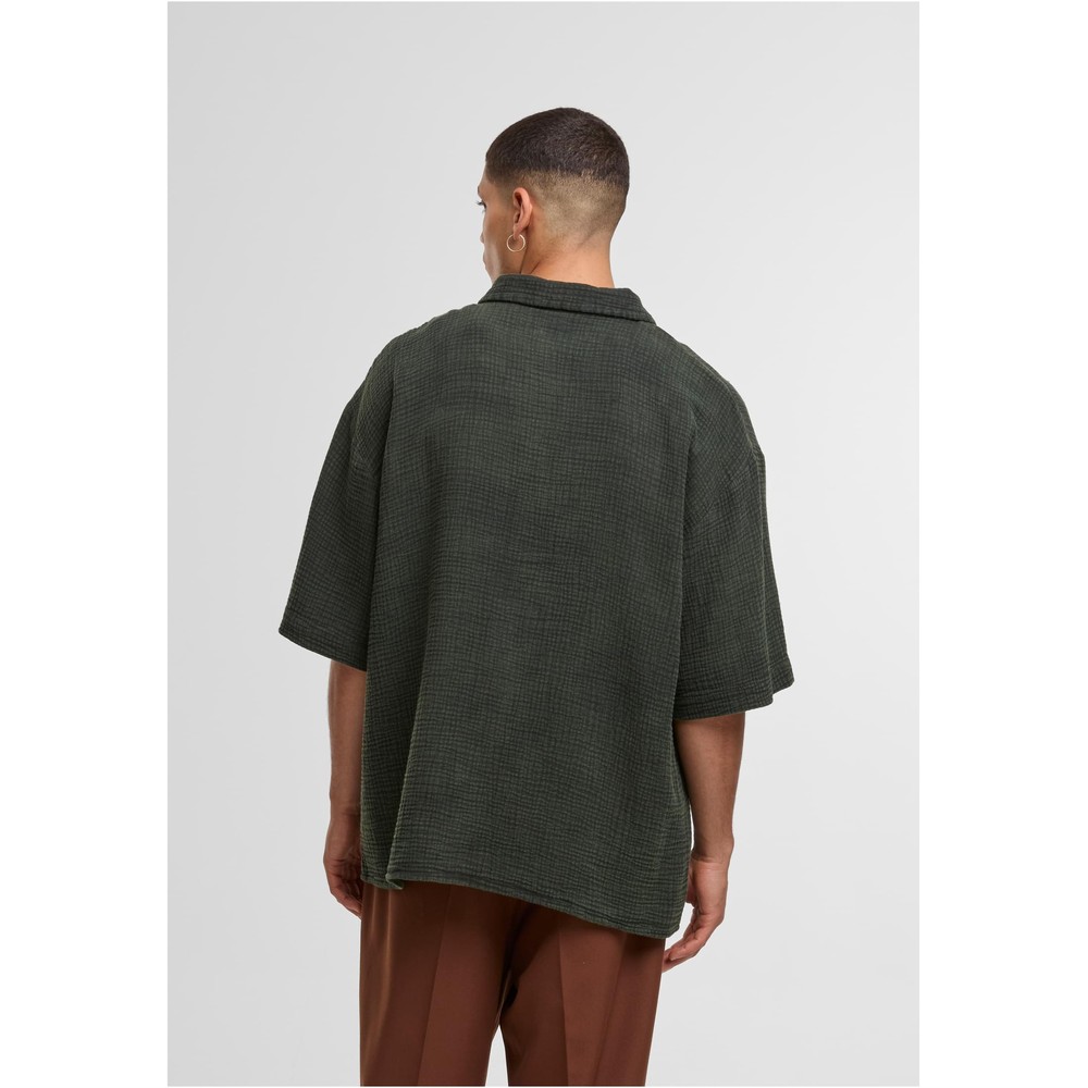 Urban Classics - Acid Washed Musselin Chemisier - Olive verte